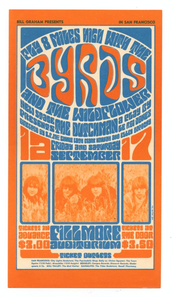 BG  28 Handbill The Byrds Wildflower 1966 Sep 16