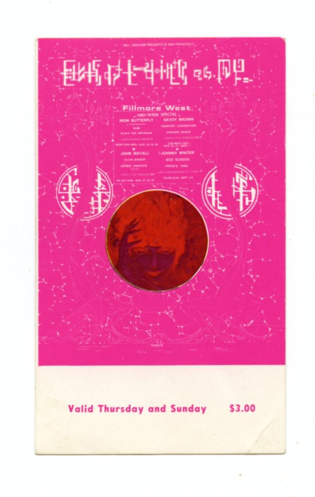 BG 247 Ticket Iron Butterfly Elvin Bishop Herbie Hancock 1970 Aug 24