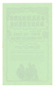 Chambers Brothers Spirit Kinks Handbill 1969 Dec 5 Spectrum Philadelphia