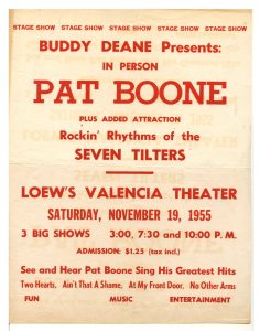 Pat Boone Handbill 1955 Nov 19 Lowe's Valencia Theater New York