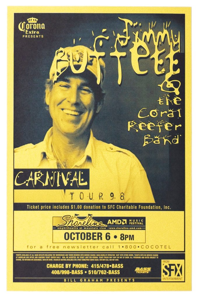 Jimmy Buffett Poster 1998 Oct 6 Shoreline Amphitheatre 