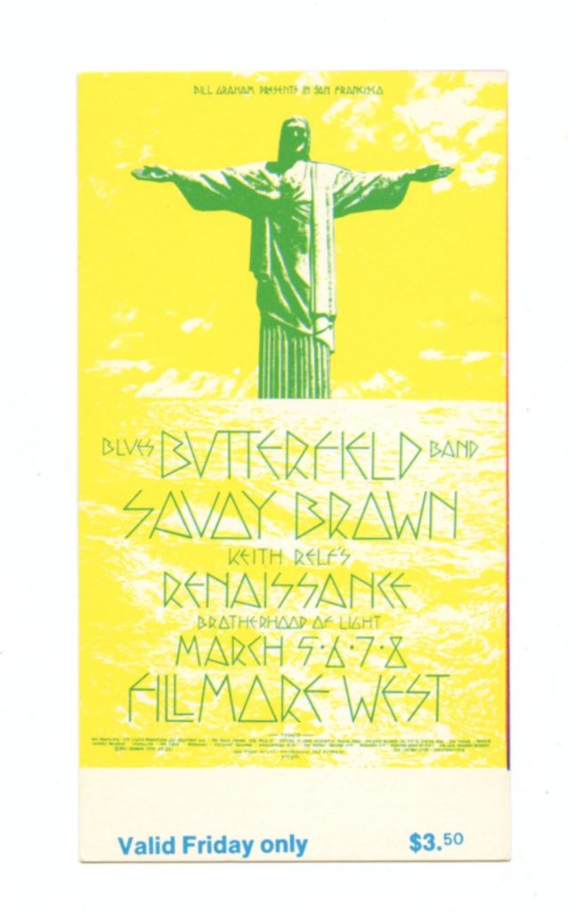 BG 221 Ticket Butterfield Blues Band Savoy Brown 1970 Mar 5