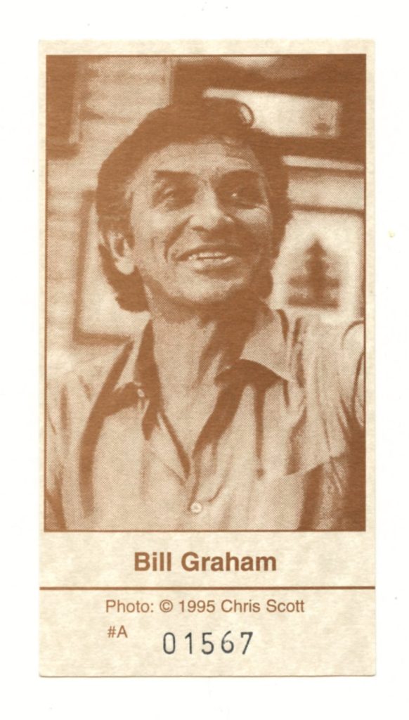Bill Graham Memorial Vintage Ticket 1991 Nov 3 Laughter Love and Music