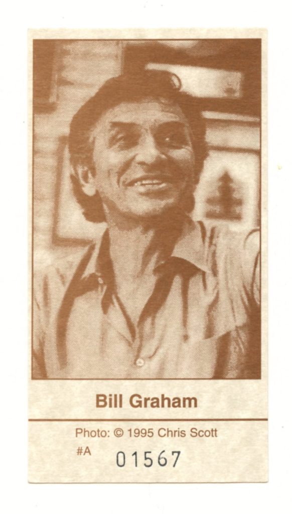 Bill Graham Memorial Ticket Vintage 1991 Nov 3 Laughter Love and Music