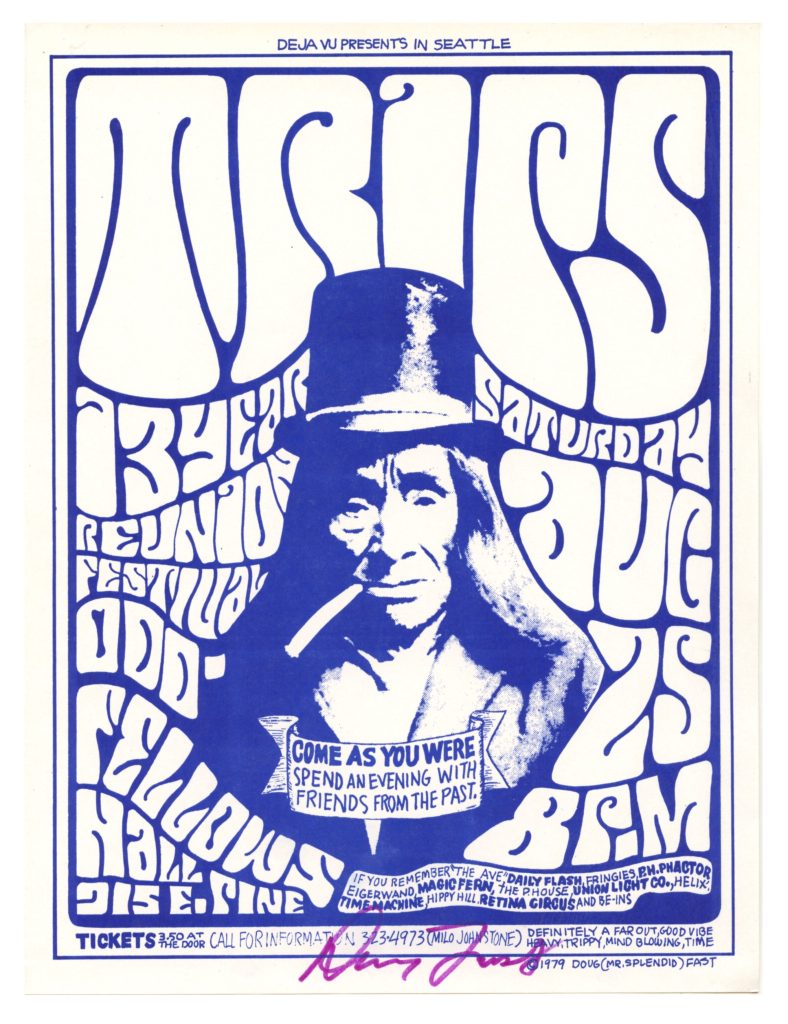 TRIPS Festival 13 Years Reunion Festival Handbill 1979 Daily Flash P.H. Phactor AOR 4.135 Doug Fast signed