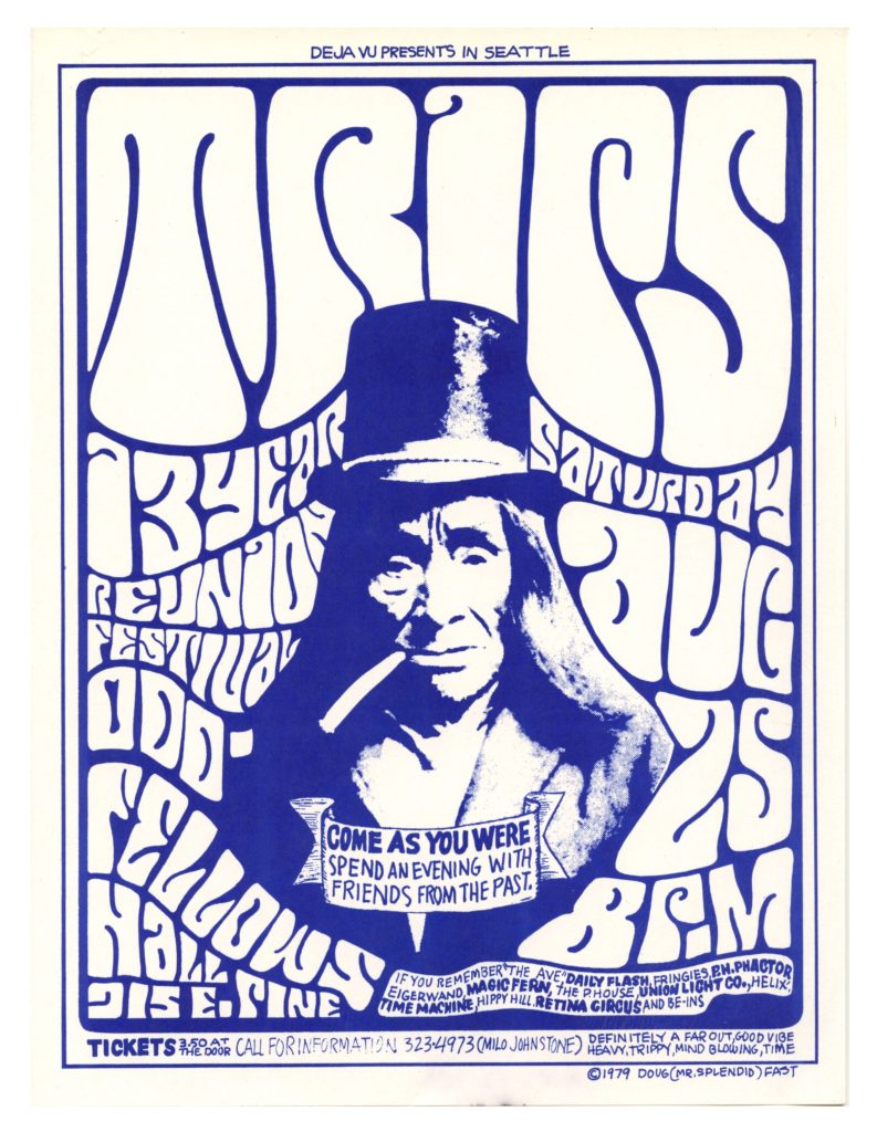 TRIPS Festival 13 Years Reunion Festival Handbill 1979 Daily Flash P.H. Phactor AOR 4.135
