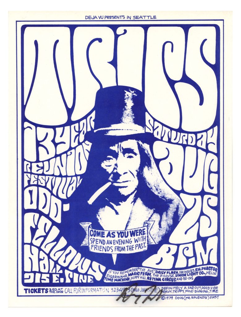 TRIPS Festival 13 Years Reunion Festival Handbill 1979 Daily Flash P.H. Phactor AOR 4.135 Doug Fast signed