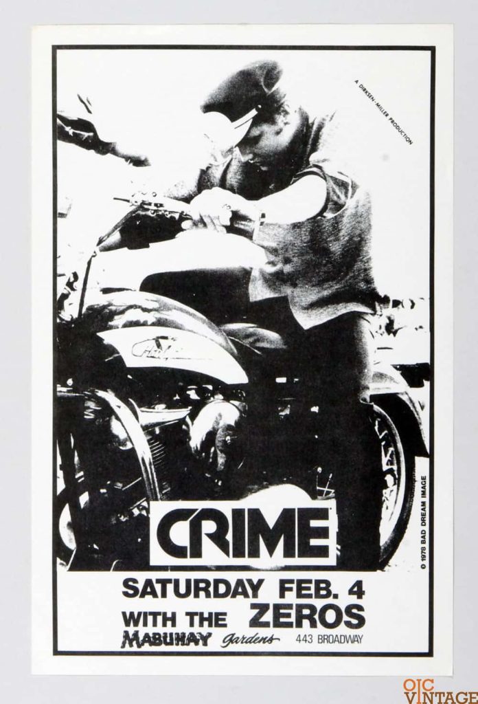 Crime Poster 1978 Feb 4 Mabuhay Gardens San Francisco