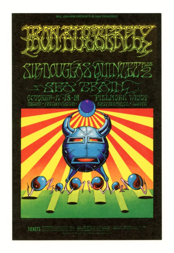 BG 141 Postcard Iron Butterfly Sir Douglas Quintet 1968 Oct 17