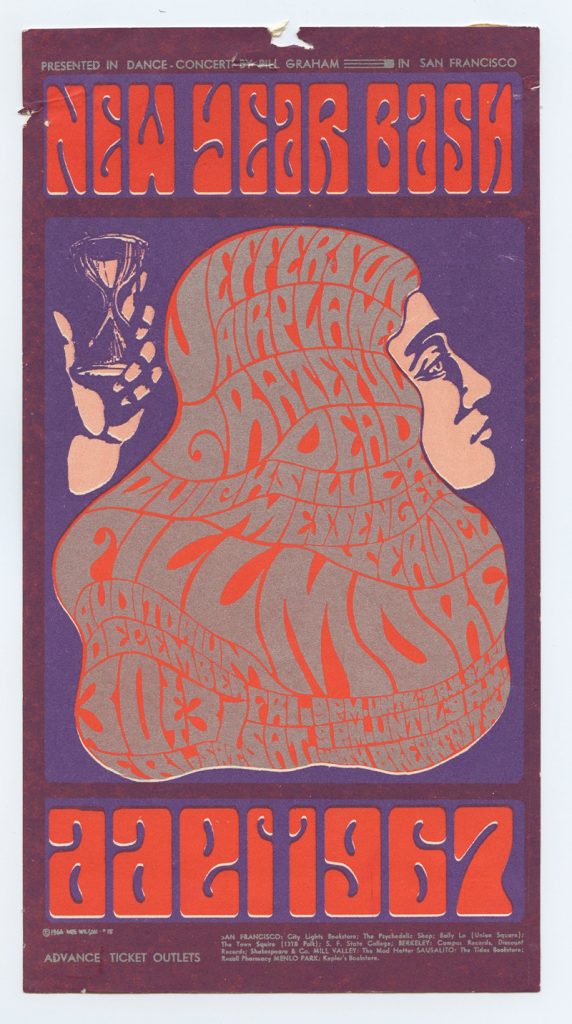 BG  37 Handbill Grateful Dead 1966 Dec 31 Very Fine