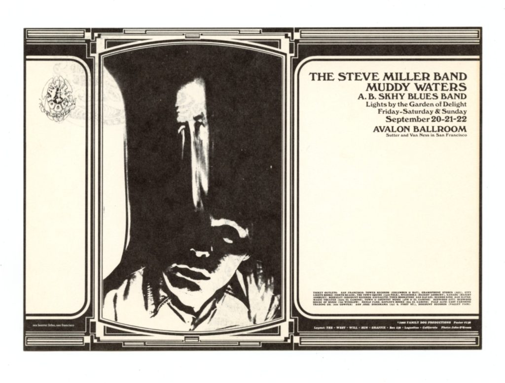 FD 138 Postcard Steve Miller Muddy Waters 1968 Sep 20
