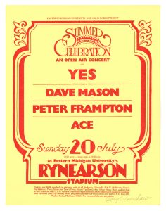 Peter Frampton Handbill w/ Yes Dave Mason 1975 Rynearson Stadium Grimshaw signed