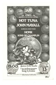 Hot Tuna John Mayall Handbill AOR 4.123 Anaheim Convention 1975 Jun 13 Rick Griffin