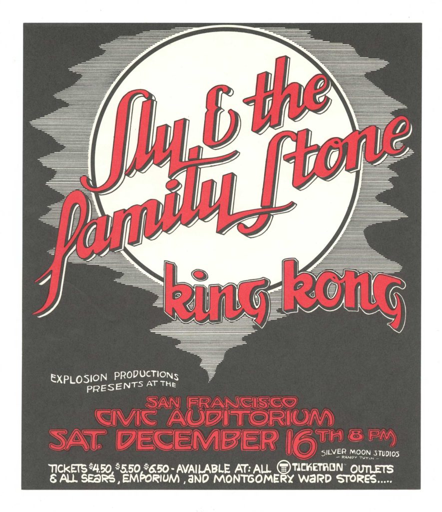 Sly and the Family Stone Handbill 1972 Dec 16 San Francisco Civic Auditorium