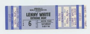 Lenny White Ticket Vintage 1979 Jan 6 Austin TX 