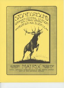 Matrix Handbill 1973 Stoneground Graham Central Station