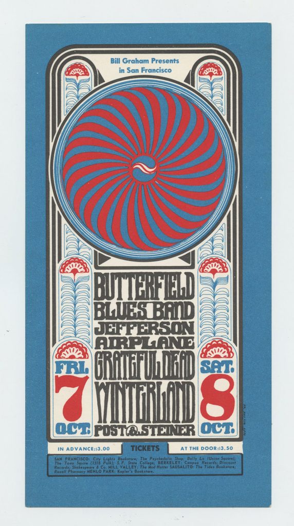 BG  30 Handbill Grateful Dead Jefferson Airplane 1966 Oct 7