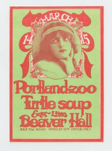 Portland Zoo Handbill w/ Turtle Soup 1969 Beaver Hall Portland Bruce Weber