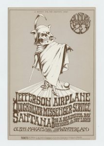 BG 222 Postcard Jefferson Airplane Santana 1970 Feb 23