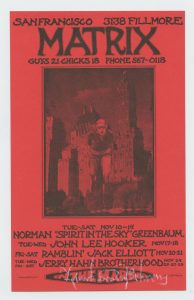 Matrix Handbill 1970 Norman Greenbaum John Lee Hooker Mark T Behrens signed