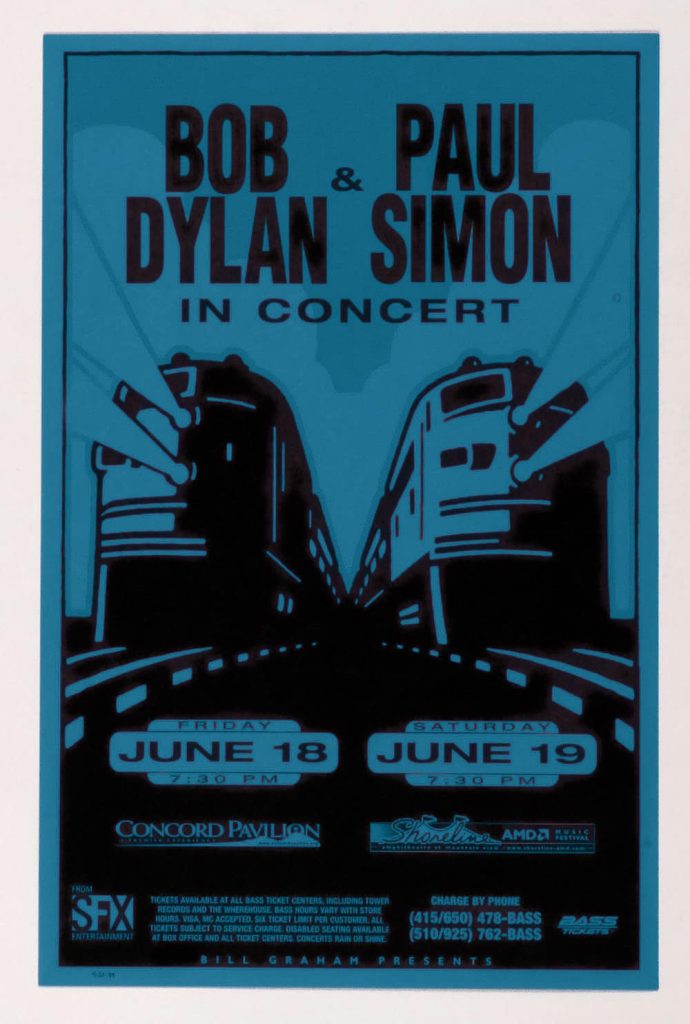 Bob Dylan Paul Simon Poster 1999 Concord Pavilion & Shoreline Amphitheater