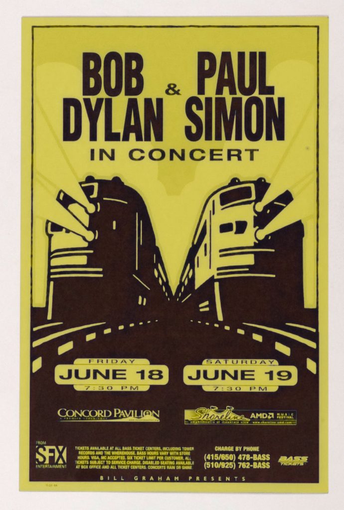 Bob Dylan Paul Simon Poster Concord Pavilion Shoreline Amphitheatre 1999 June