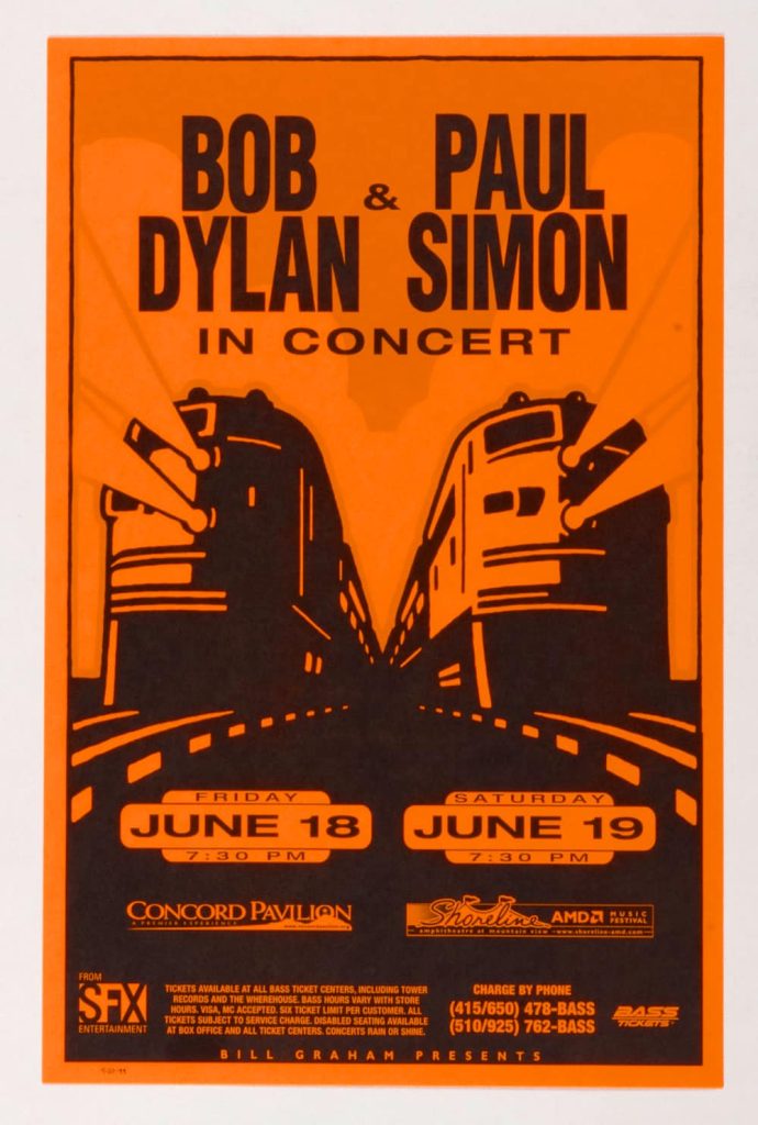 Bob Dylan Paul Simon Poster 1999 Concord Pavilion Shoreline Amphitheatre