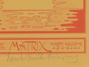 Matrix Handbill 1970 Mike Bloomfield Nimbus Copperhead Mark T Behrens signed