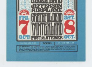 BG  30 Handbill Grateful Dead Jefferson Airplane 1966 October