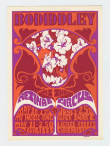 Retinal Circus Postcard 1968 May 30 Bo Diddley My Indole Ring The Loyalist Vancouver Canada