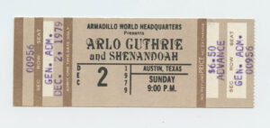 Arlo Guthrie Ticket Vintage 1979 Dec 2 Austin TX 