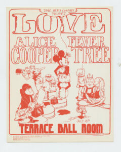 Alice Cooper Handbill Love Fever Tree 1970 Terrace Ballroom Robb Brown